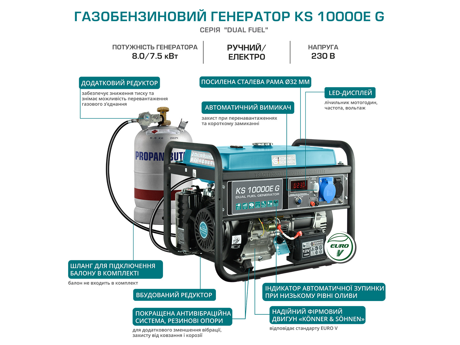 Генератор Konner&Sohnen KS 10000E G огляд - фото 8