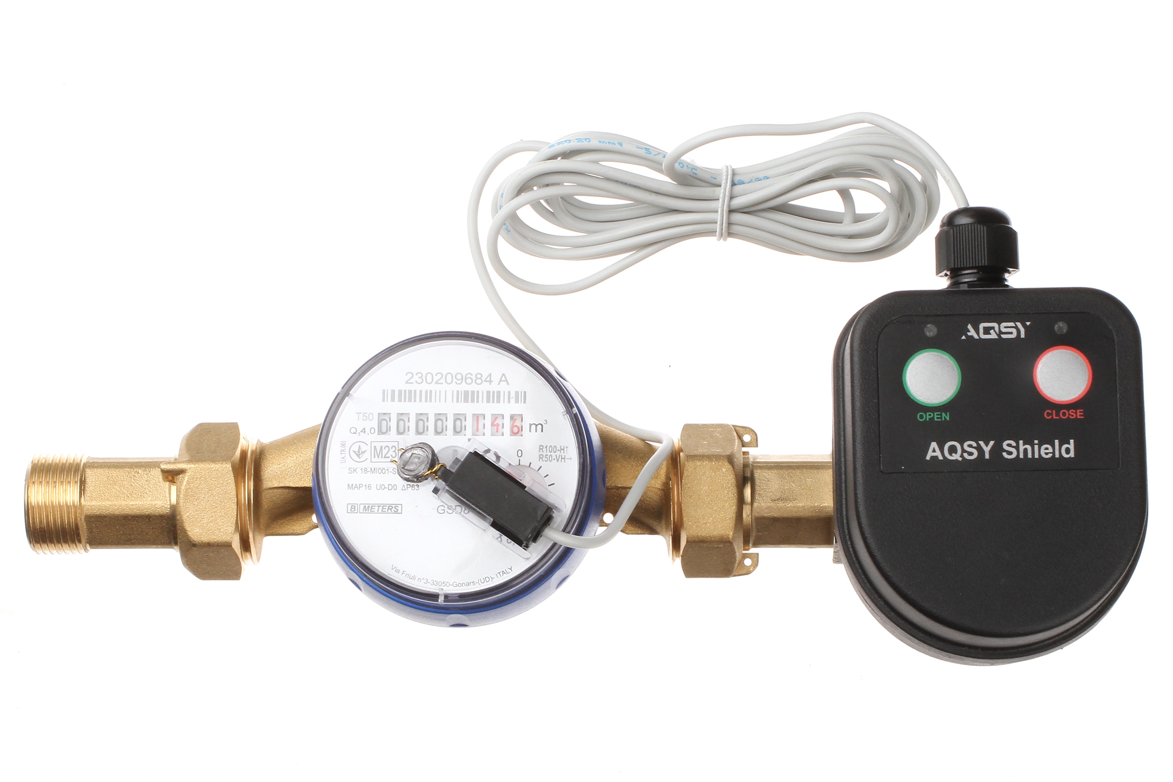 Система захисту від протікання води AQSY Shield 1/2 Enolgas з лічильником та ДБЖ + два датчики AQSY WS Simple 3м ціна 10287.00 грн - фотографія 2