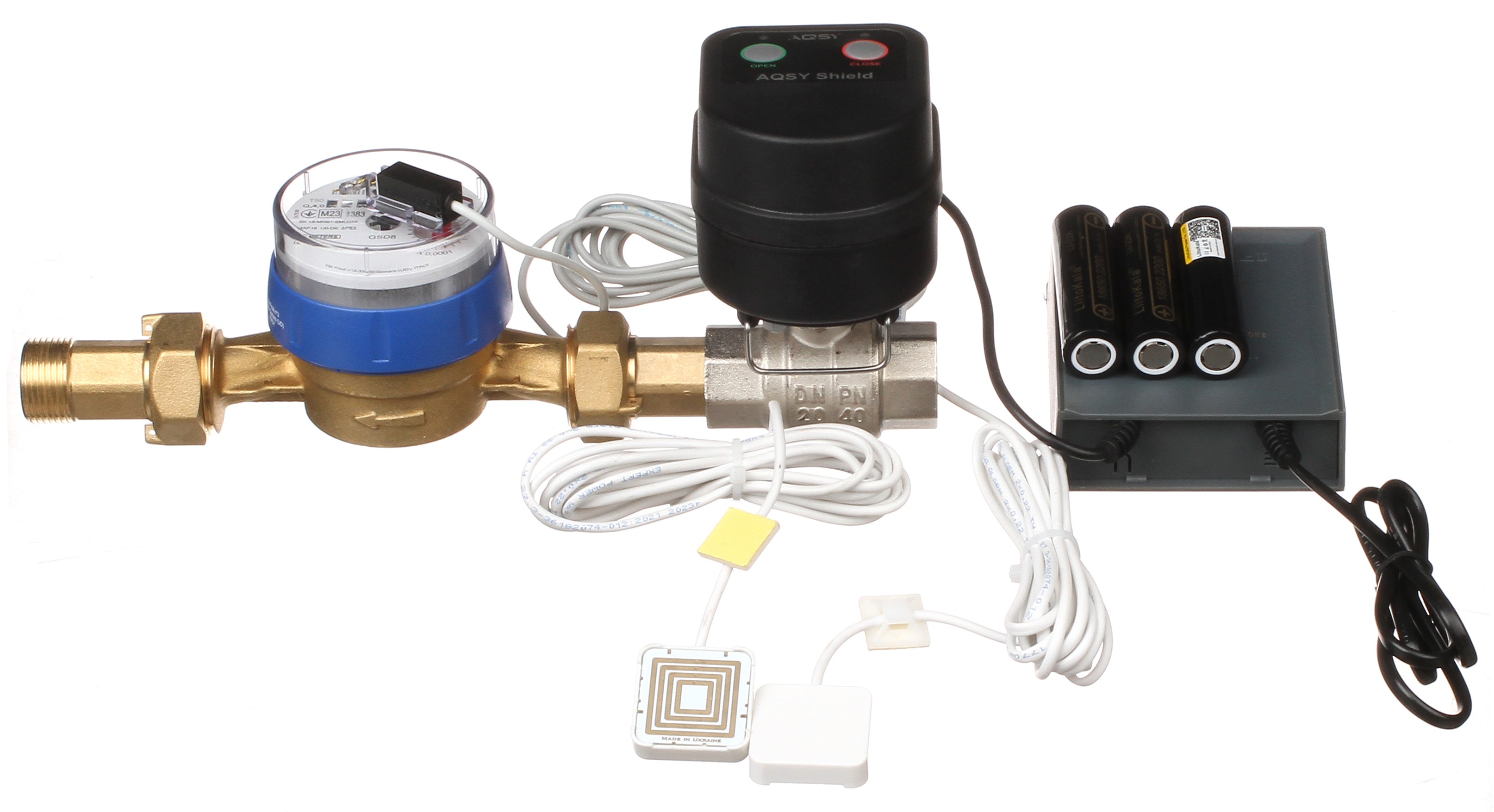 Система защиты от протечек воды  AQSY Shield 1/2 Enolgas со счетчиком и ИБП + два датчика AQSY WS Simple 3м отзывы - изображения 5