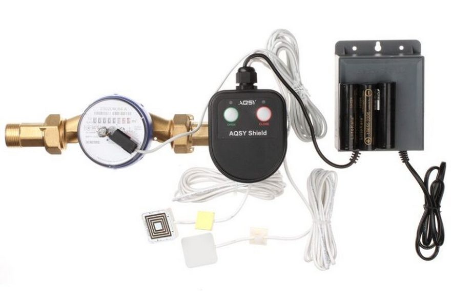 Система захисту від протікання води AQSY Shield 1/2 Enolgas з лічильником та ДБЖ + два датчики AQSY WS Simple 3м в інтернет-магазині, головне фото