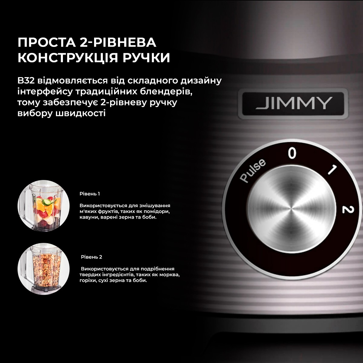 Блендер Jimmy Blender B32 Titanium Gray зовнішній вигляд - фото 9