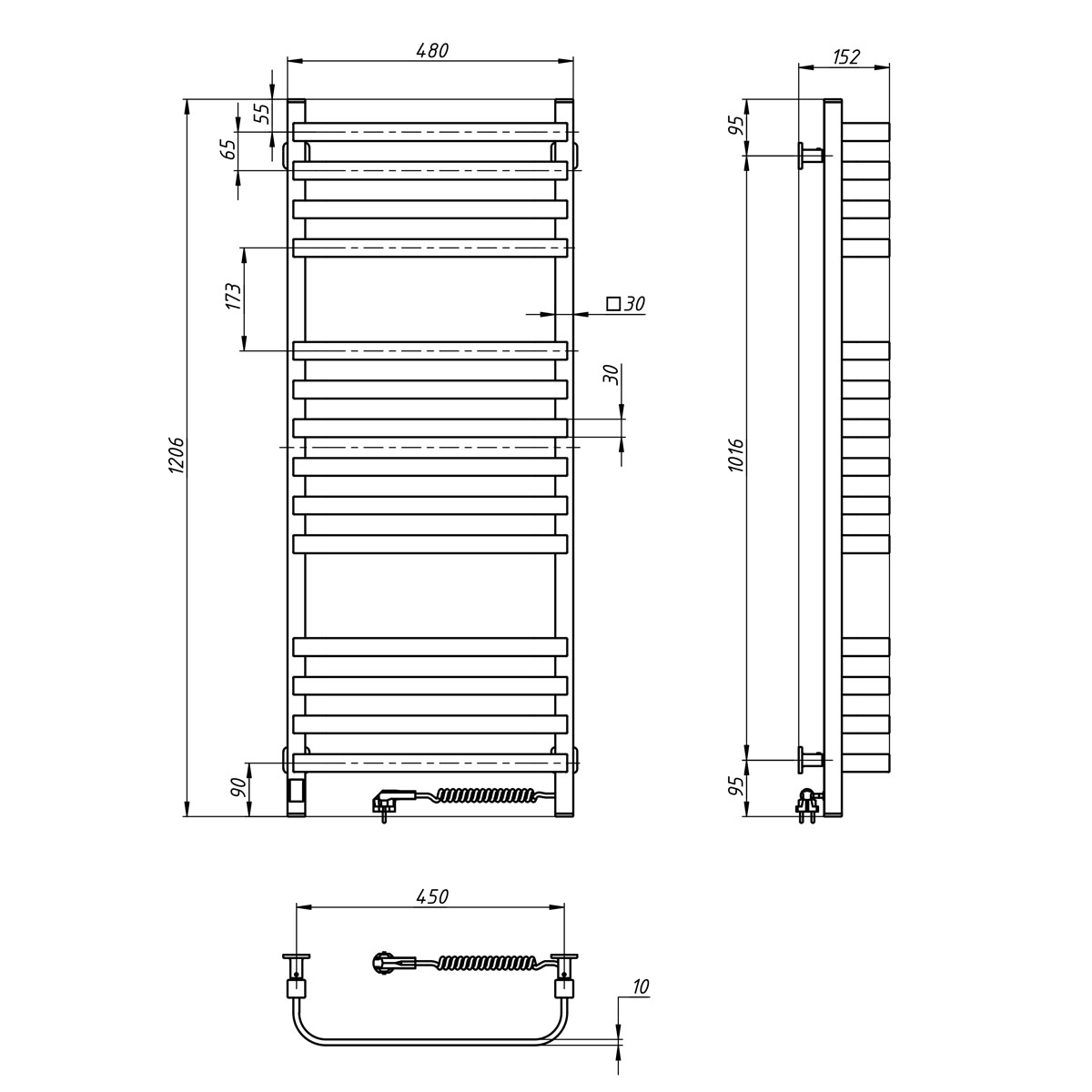 Navin Stugna 480х1200 Sensor (12-149053-4812) Габаритні розміри