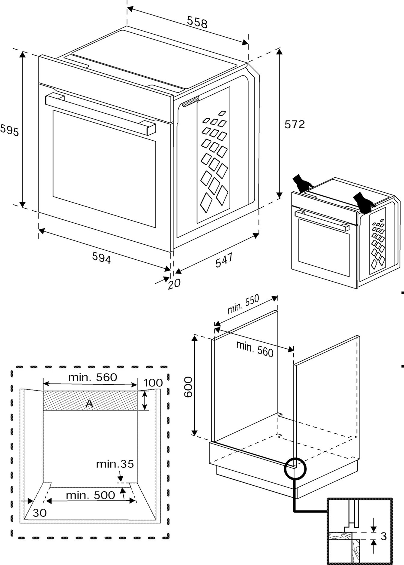 Beko BBVM13400XDS Габаритні розміри