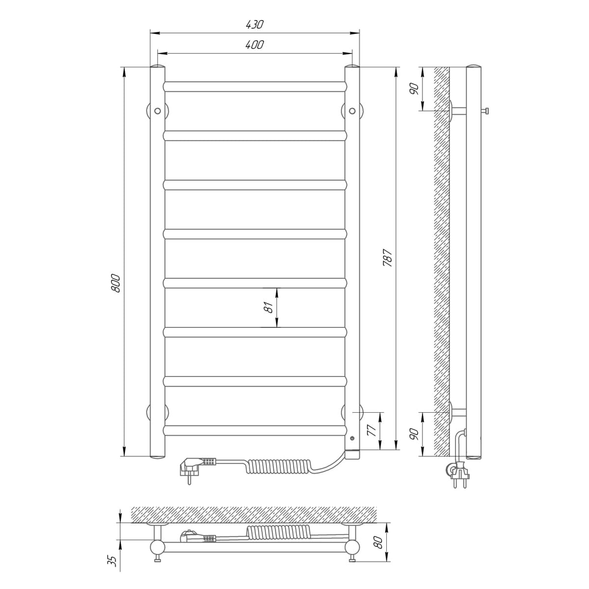 Laris Альфа П8 400х800 (73207460) Габаритные размеры