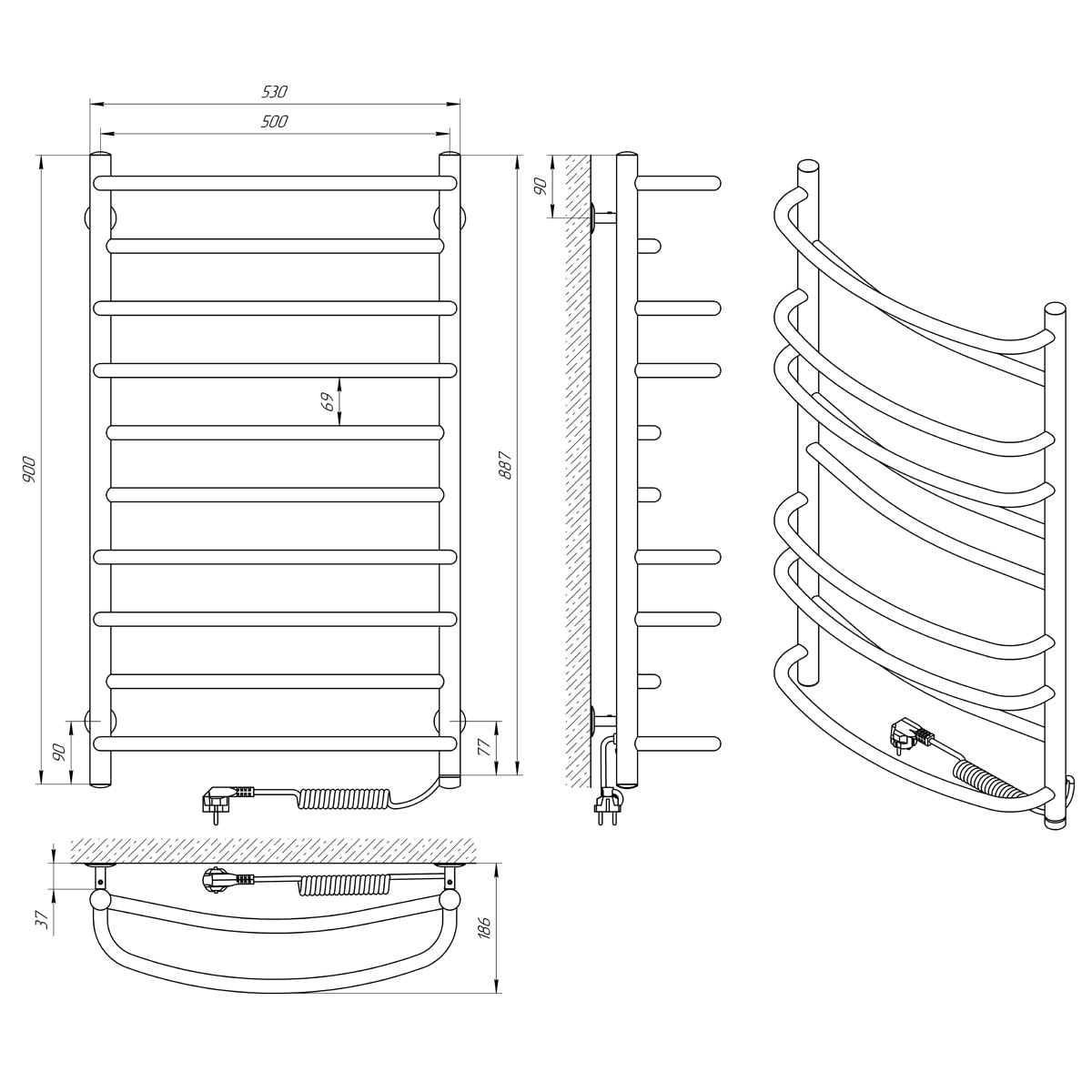 Laris Евромикс П10 500х900 S3 (73207685) Габаритные размеры