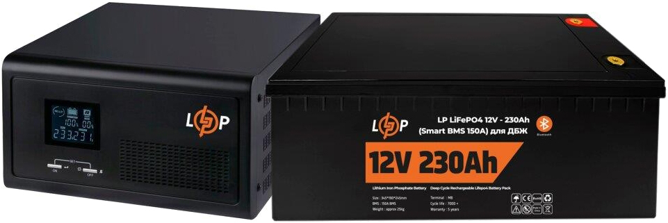 Комплект резервного живлення для котла LogicPower UPS 430VA + АКБ LiFePO4 2944W (20480)