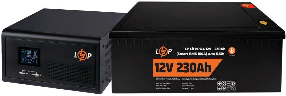 Комплект для резервного живлення LogicPower UPS 1000VA + АКБ LiFePO4 2944W (20483) в інтернет-магазині, головне фото