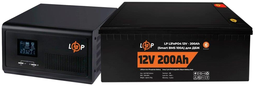 Комплект резервного живлення LogicPower UPS 1500VA + АКБ LiFePO4 2560W (20485)
