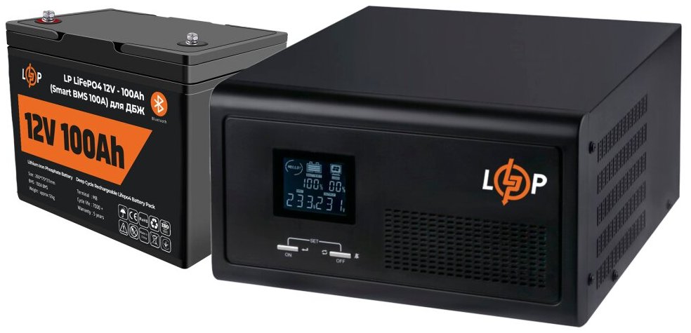 Комплект резервного живлення LogicPower UPS 1500VA + АКБ LiFePO4 1280W (20484) в інтернет-магазині, головне фото