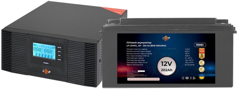 Комплект для резервного живлення LogicPower UPS B1500 + АКБ LiFePO4 2585W (20005) в інтернет-магазині, головне фото