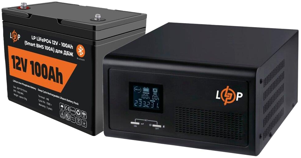 Комплект для резервного живлення LogicPower UPS 430VA + АКБ LiFePO4 1280W (20478)