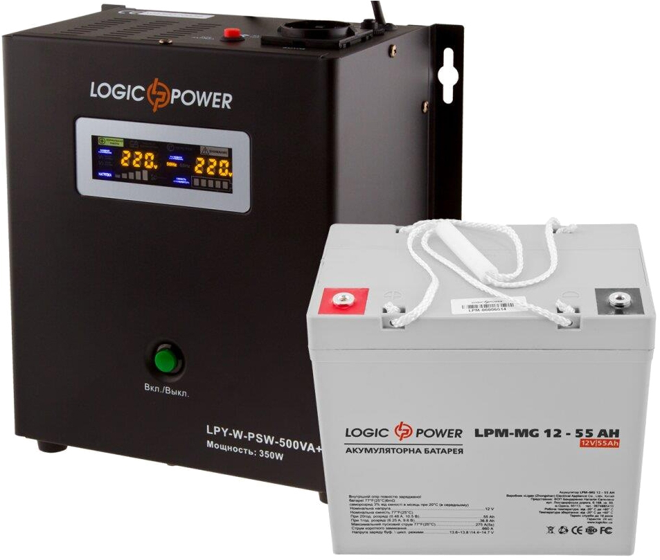 в продажу Комплект для резервного живлення LogicPower UPS W500 + АКБ MG 720W (14013) - фото 3
