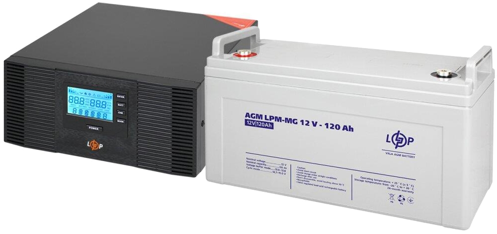 Комплект для резервного живлення LogicPower UPS B1500 + АКБ MG 1440W (20000)