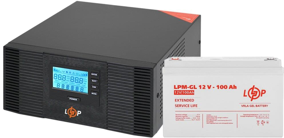 Комплект для резервного живлення LogicPower UPS B1500 + АКБ GL 1200W (19995)