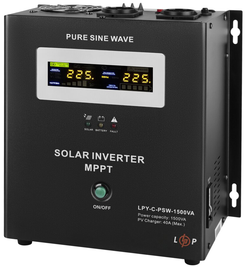 Джерело безперебійного живлення LogicPower LPY-С-PSW-1500VA (1050Вт) MPPT 24V ціна 12569.00 грн - фотографія 2