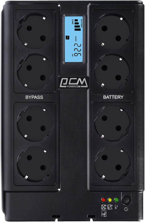 Powercom CUB-1000N LCD, 550 Вт, 8 х EURO Schuko, USB