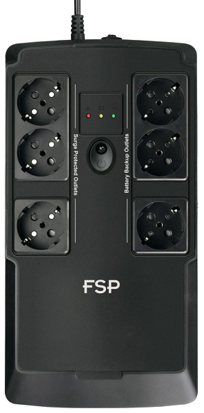 Источник бесперебойного питания FSP NanoFit 600, 600ВА/360Вт, USB, LED, 6*SCHUKO AVR PPF3602301