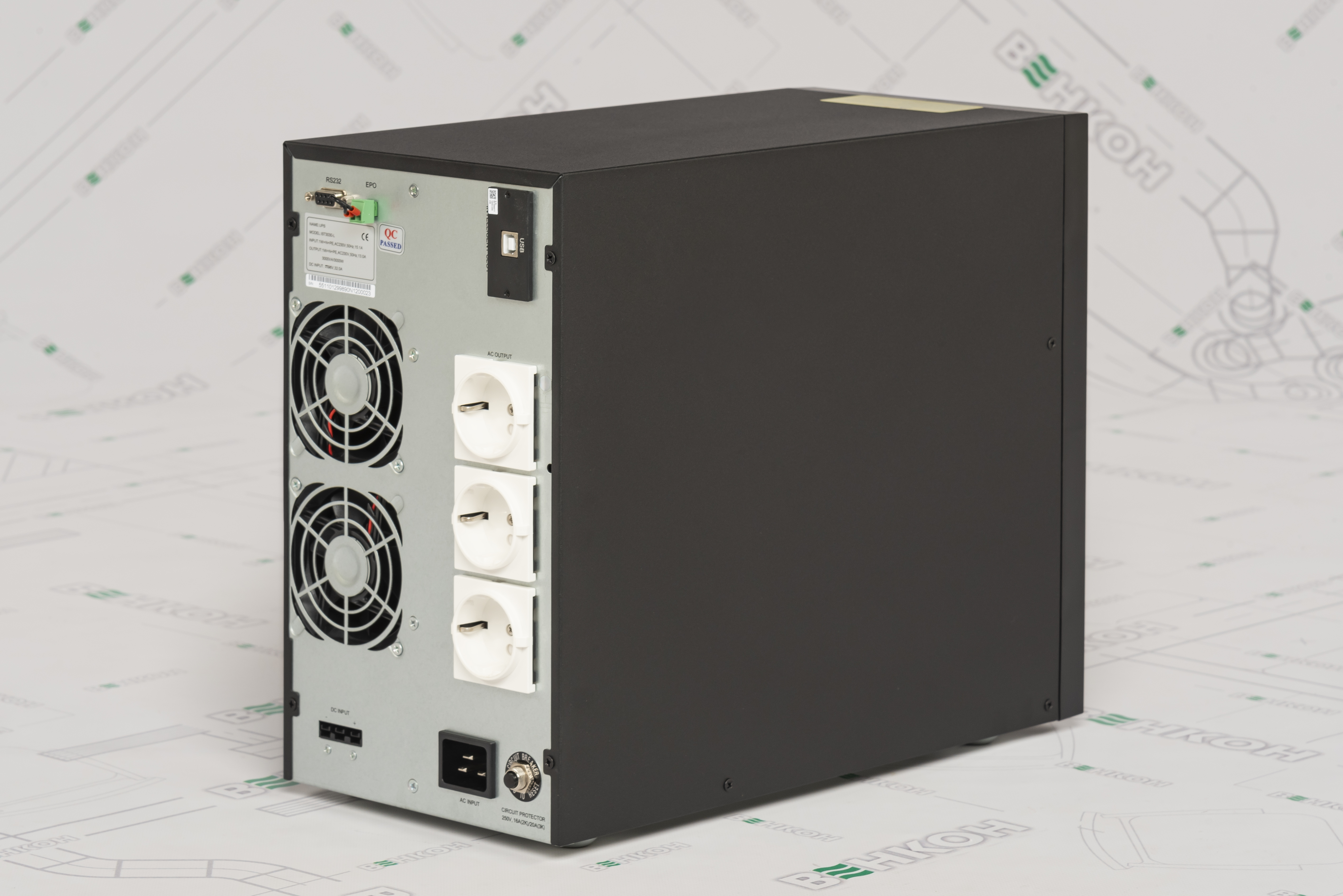 Джерело безперебійного живлення AEC IST3030-L, 3kVA, Online, 96Vdc external battery only ціна 14780 грн - фотографія 2