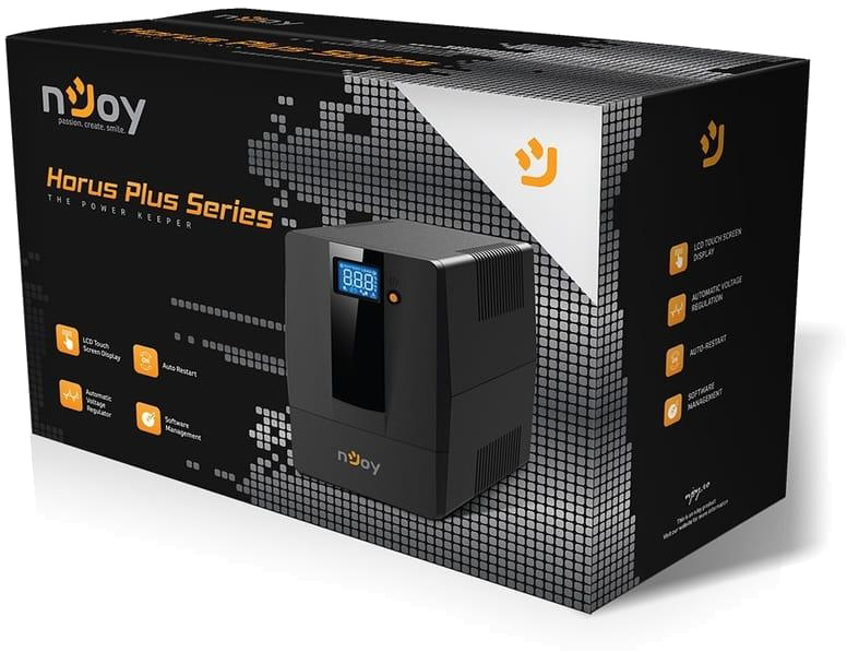 Джерело безперебійного живлення nJoy Horus Plus 1500 (PWUP-LI150H1-AZ01B) Лин.инт., AVR, 4 x Schuko, USB, LCD, пластик відгуки - зображення 5