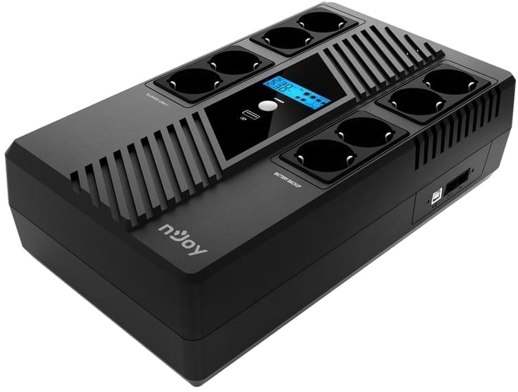 nJoy Token 800 (UPCSBLS680TTOAZ01B), Lin.int., 8 x Schuko, USB, LCD, пластик