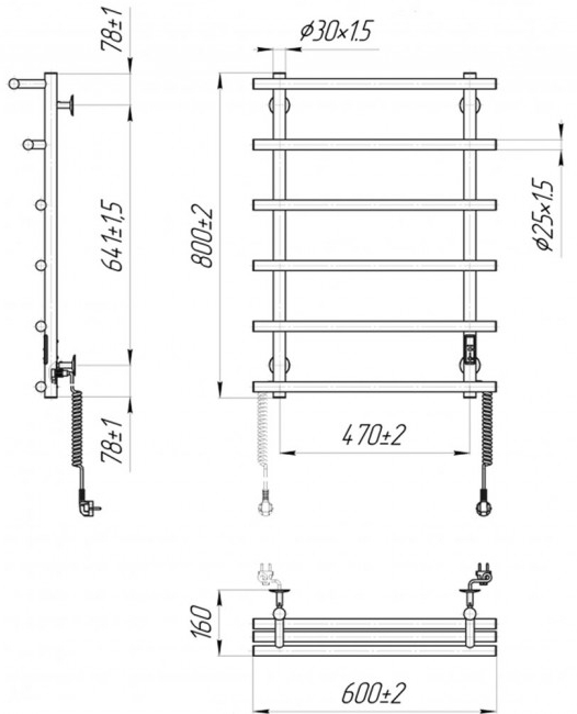 Mario Марио-I 800х630/160 TR К (2.3.6400.11.P) Габаритные размеры