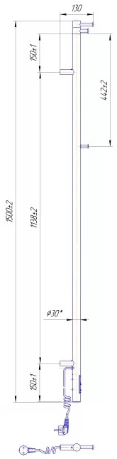 Mario Рей 1500х30/130 TR (2.21.1103.15.BM) Габаритные размеры