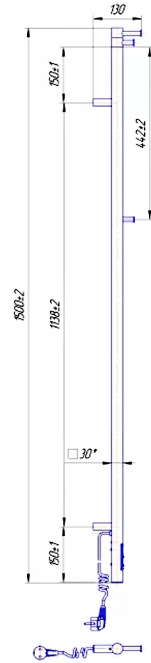 Mario Рей Кубо-І 1500х30/130 TR (2.2.1203.16.BM) Габаритні розміри