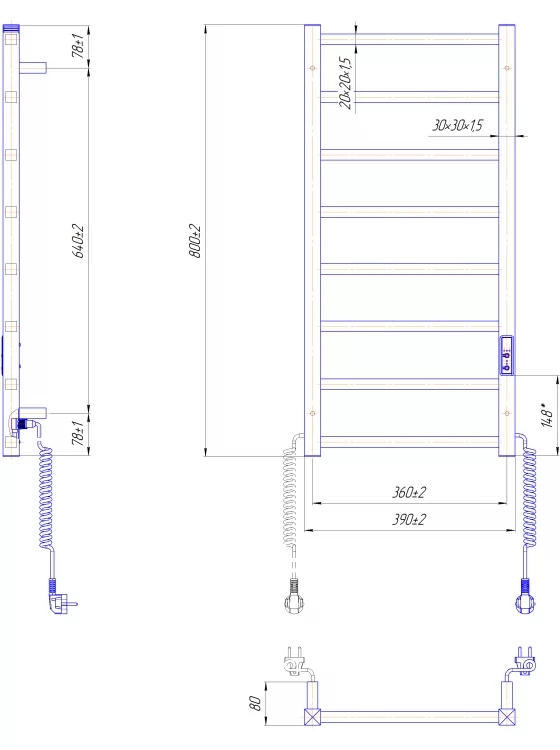 Mario Токіо-I 800х400/80 TR К (2.2.1705.03.BM) Габаритні розміри