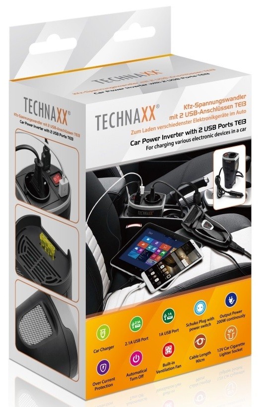 Автомобильный инвертор Technaxx TE13 с 2 USB (4645-TECHNAXX) обзор - фото 8