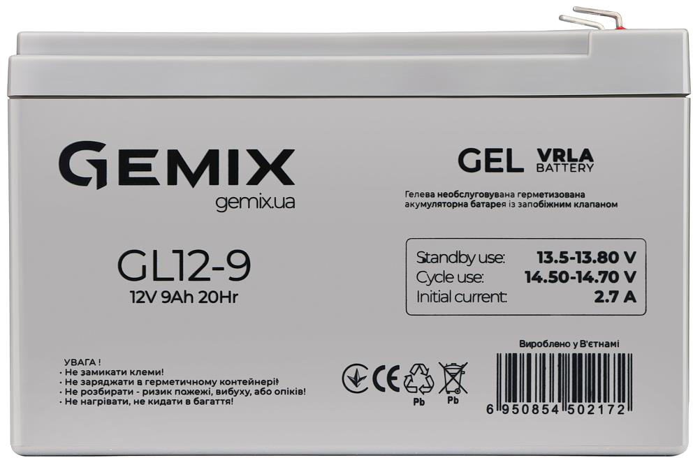 Аккумулятор гелевый Gemix GL12-9 gel