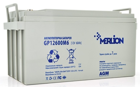 Аккумуляторная батарея Merlion 12V 60AH (GP12600M6/06018) AGM