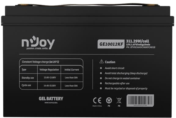 Аккумуляторная батарея nJoy GE10012KF 12V 100AH (BTVGCAHOCHKKFCN01B) GEL отзывы - изображения 5