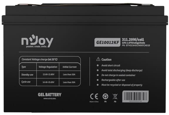 Акумуляторна батарея nJoy GE10012KF 12V 100AH (BTVGCAHOCHKKFCN01B) GEL інструкція - зображення 6