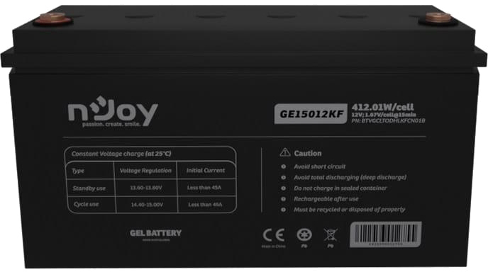 Акумуляторна батарея nJoy GE15012KF 12V 150AH (BTVGCLTODHLKFCN01B) GEL ціна 0 грн - фотографія 2