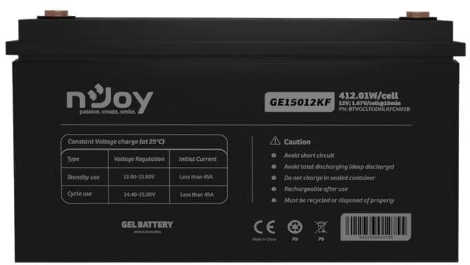 в продажу Акумуляторна батарея nJoy GE15012KF 12V 150AH (BTVGCLTODHLKFCN01B) GEL - фото 3