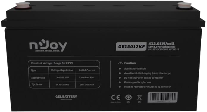 Аккумуляторная батарея nJoy GE15012KF 12V 150AH (BTVGCLTODHLKFCN01B) GEL в интернет-магазине, главное фото