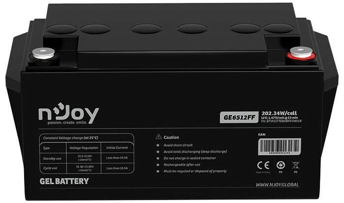 nJoy GE6512FF 12V 65AH (BTVGCFTEBHBFFCN01B) GEL