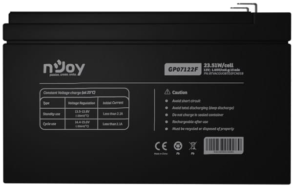 Акумуляторна батарея nJoy GP07122F 12V 7AH (BTVACGUOBTD2FCN01B) AGM ціна 659 грн - фотографія 2