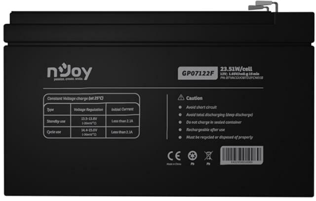 Акумуляторна батарея nJoy GP07122F 12V 7AH (BTVACGUOBTD2FCN01B) AGM інструкція - зображення 6