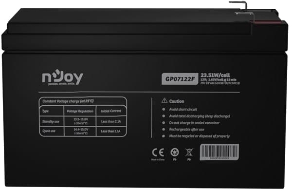 nJoy GP07122F 12V 7AH (BTVACGUOBTD2FCN01B) AGM