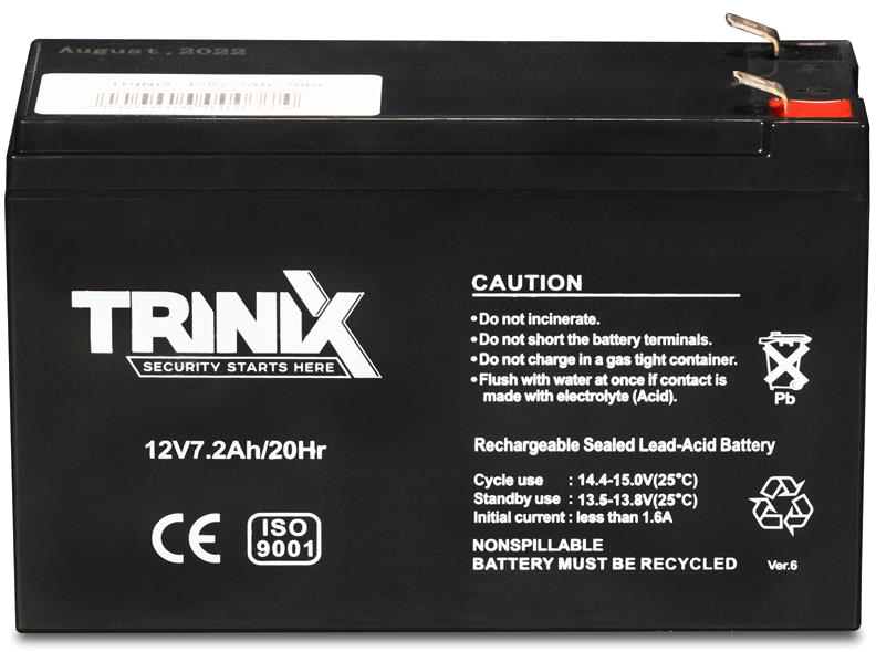 Аккумуляторная батарея Trinix 12V7,2Ah/20Hr цена 1015.32 грн - фотография 2