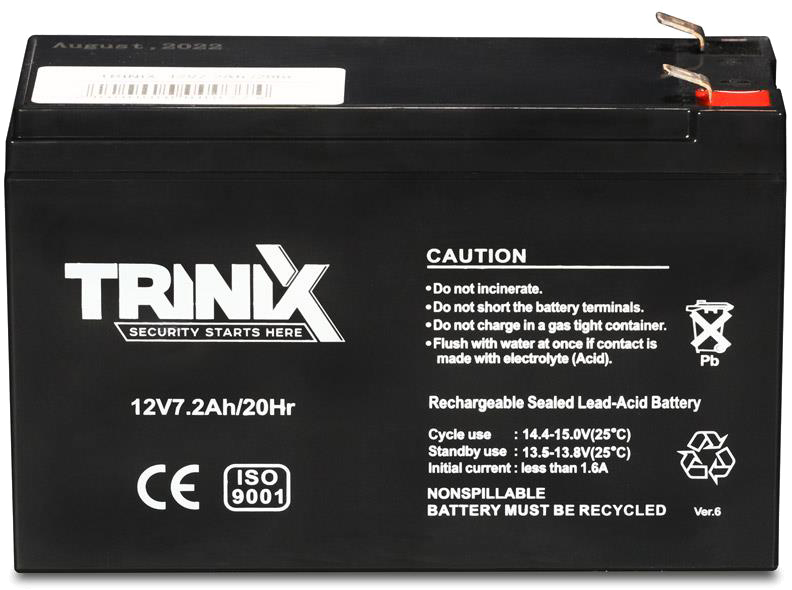 Акумуляторна батарея Trinix 12V7,2Ah/20Hr ціна 806 грн - фотографія 2