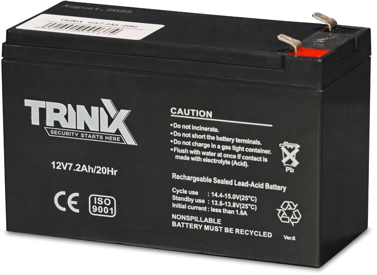 Характеристики аккумуляторная батарея Trinix 12V7,2Ah/20Hr