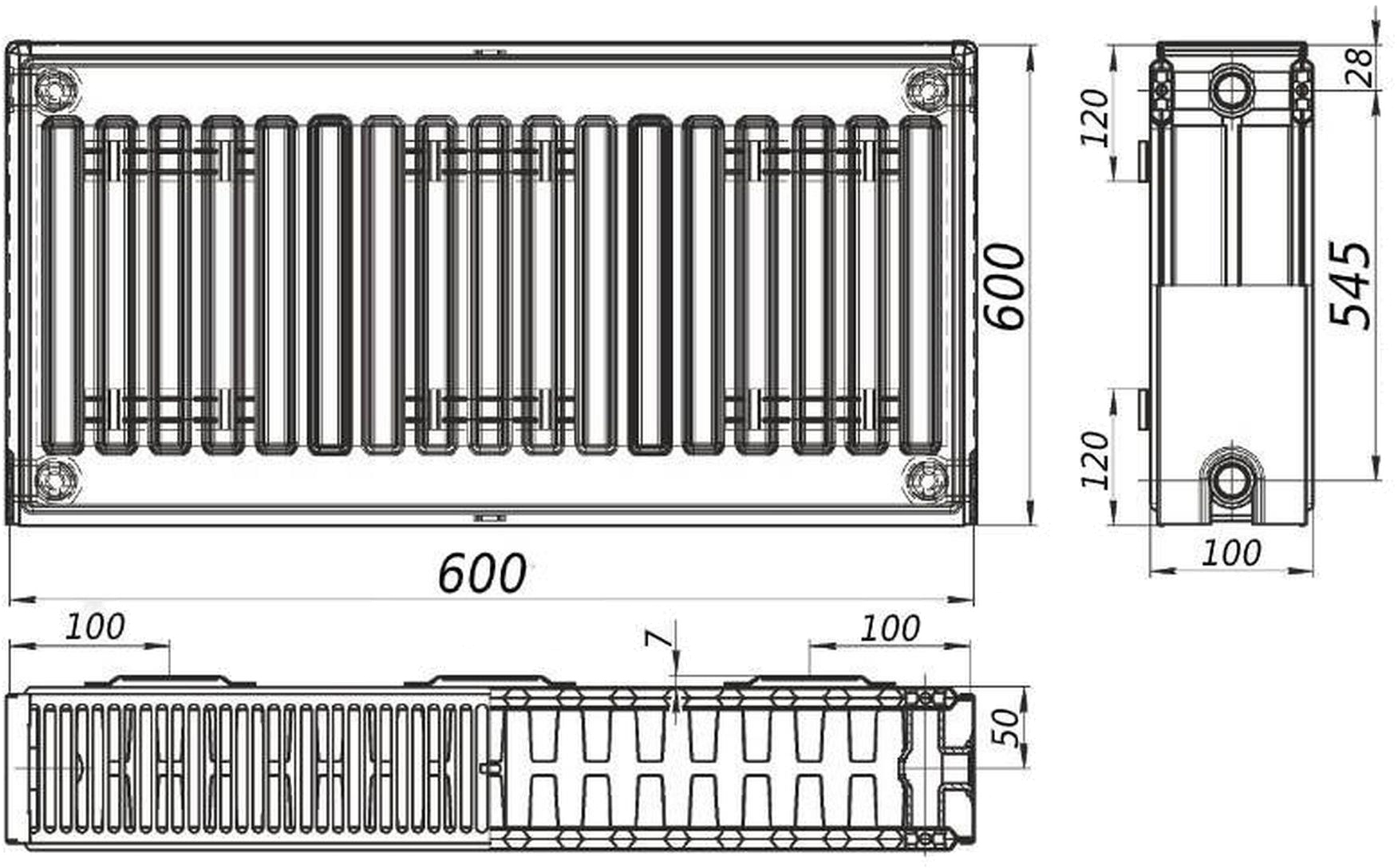 Радиатор стальной Fornello 22 бок. 600x600 отзывы - изображения 5