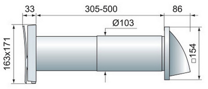 Вентс ПС 102 (Коричневый) Габаритные размеры