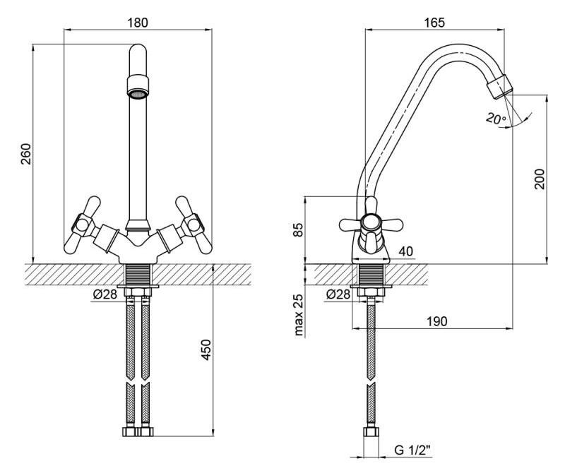 Lidz Dominox (15143+15272-F3+15272F-1+15161) Габаритні розміри