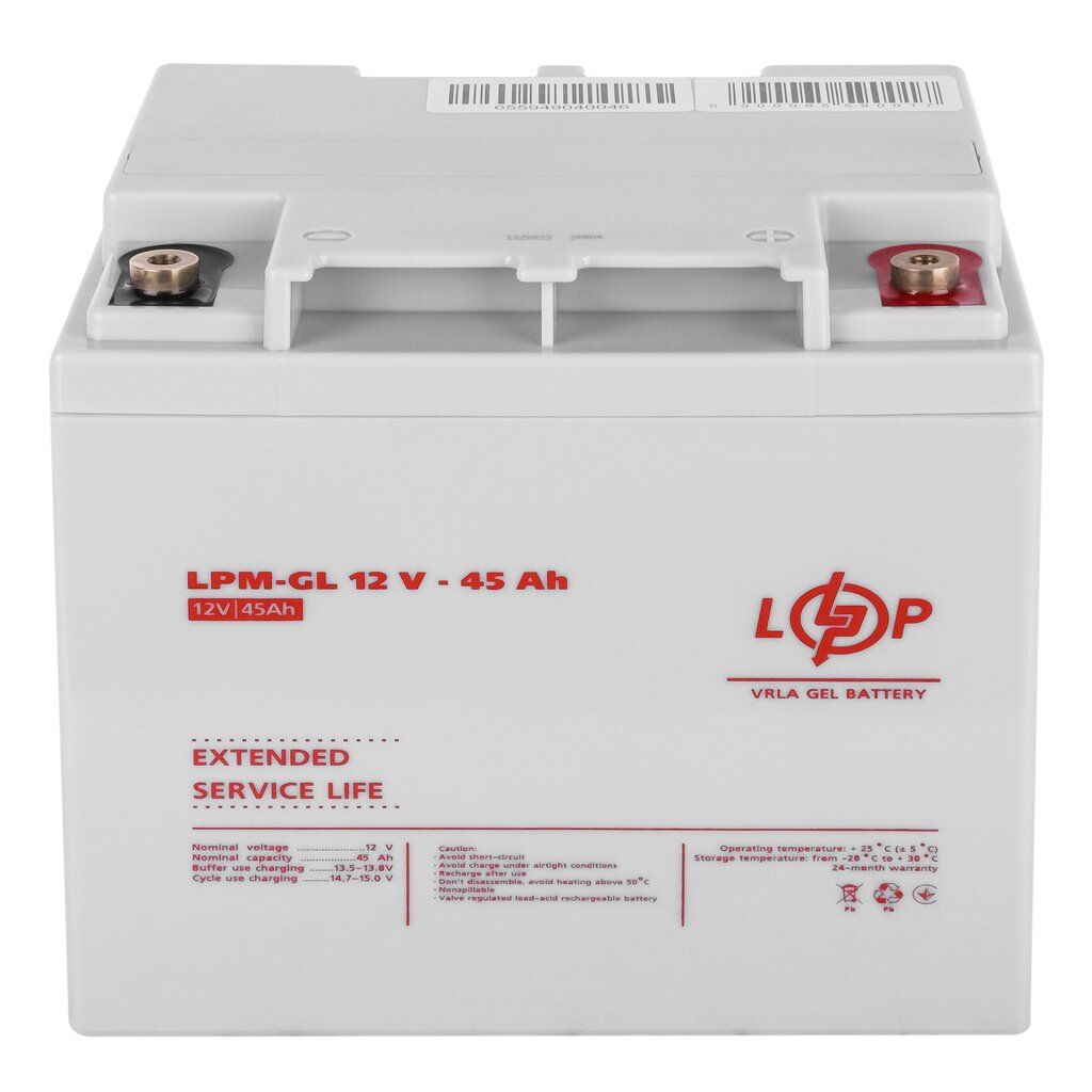 Характеристики аккумулятор гелевый LogicPower LPM-GL 12V - 45 Ah