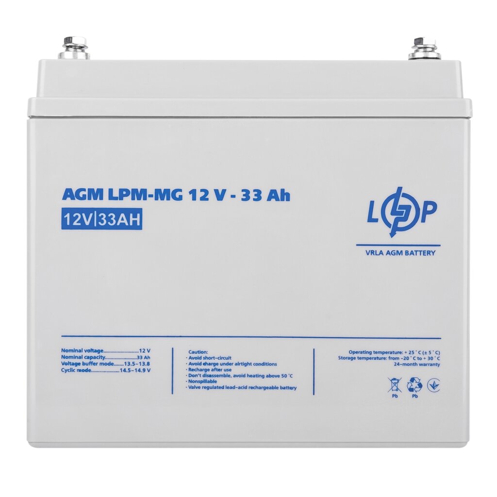 Аккумулятор мультигелевый LogicPower LPM-MG 12V - 33 Ah цена 3821 грн - фотография 2