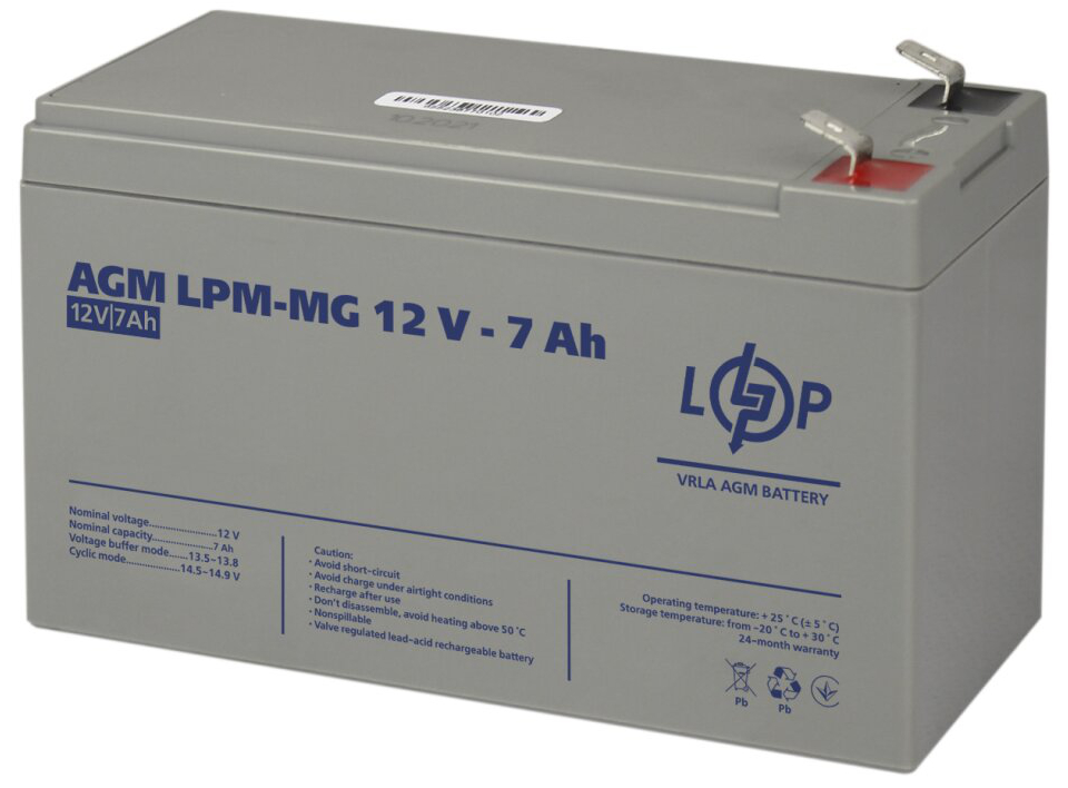 Аккумулятор LogicPower для ИБП LogicPower LPM-MG 12V - 7 Ah