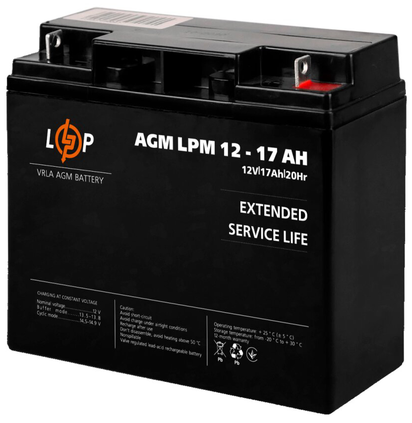 Акумулятор свинцево-кислотний LogicPower AGM LPM 12V - 17 Ah (2020) ціна 0 грн - фотографія 2